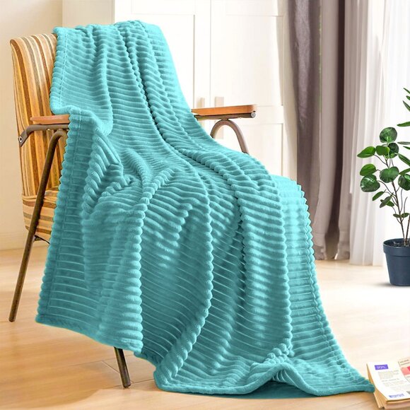 SOGA Sky Blue Throw Blanket – Soft Cozy Blanket for Bed, Sofa & Couch - Picture 1 of 13